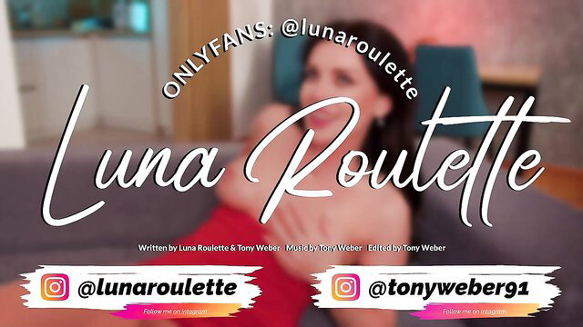 Luna Roulette busty stepmom in red dress on OnlyFans