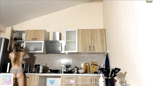 Georgietiogangco nude kitchen strip, big tits amateur cam girl