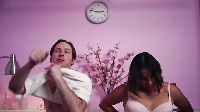 Andrea Werhun & Emily Le in sexy lingerie tease, hot adult comedy nude scene