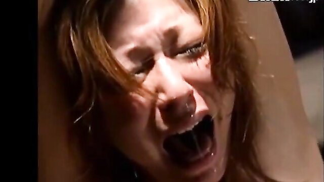 Cute Japanese girl hung from ceiling, screaming in ecstasy as fingered