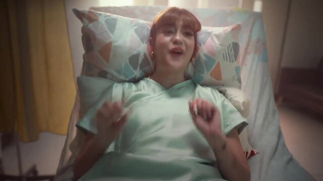 Sue Ramirez sexy hospital gown scene, nude tits tease Flower Girl 2025