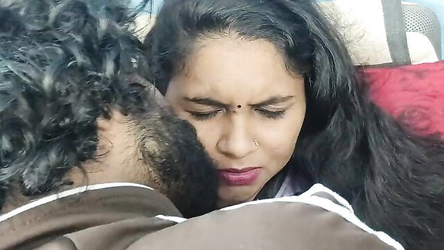 Vaigavarun45 Indian beauty eyes closed in ecstasy as bearded man kisses her neck