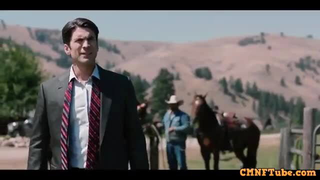 Kelly Reilly in suit outdoors with horse, celeb seduction scene