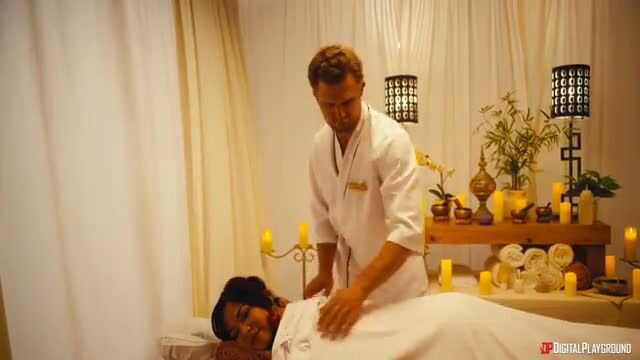 Kenna James nude massage by masseur in spa scene