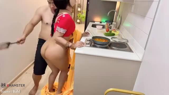 Big Ass Desi MILF bent over kitchen counter fucked by neighbor