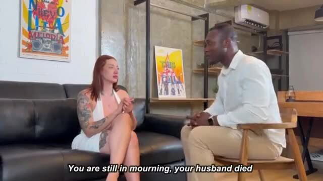 Redhead white MILF mourns husband with black therapist BBC