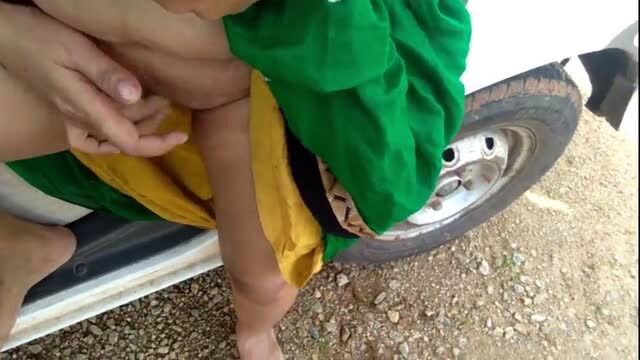 Desi MILF outdoor sex with big dick guy near car