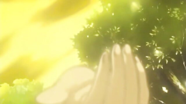 Kawarazaki Ke No Ichizoku 2 hentai girl glowing hand gesture in sunny forest