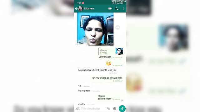 Desi mom teases son in WhatsApp chat, pouting selfie lips kiss