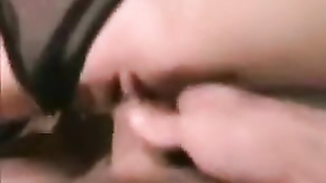 Ilene amateur closeup fingering wet pussy in black thong panties