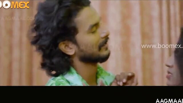 Hot son with curly hair in green shirt close-up in Muthal Papam Episode 03