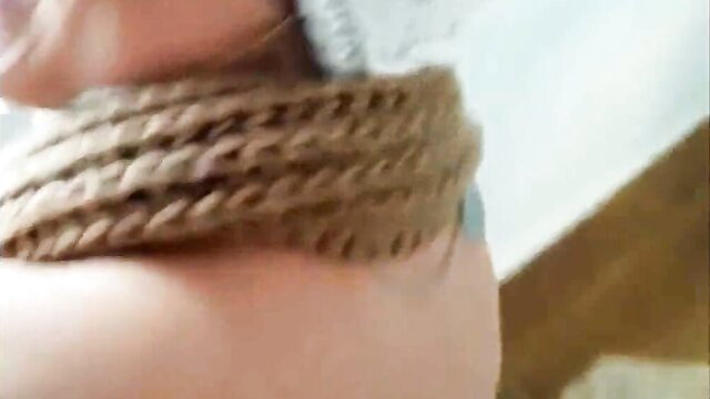 Curvy blonde MILF neck bound in ropes, teasing cleavage POV