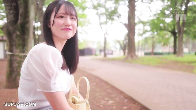 Kanna Miki AV Debut - Cute Japanese beauty in sheer blouse outdoors