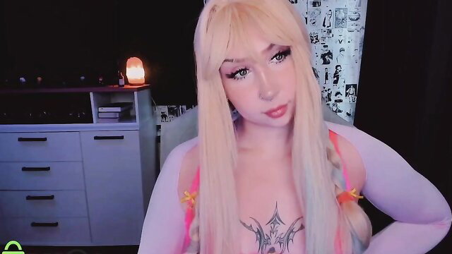KipaHimari blonde MFC cosplay babe in lingerie webcam tease