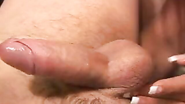 BBW Gina De Palma closeup handjob on thick cock
