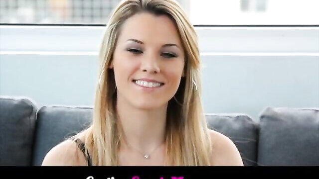 Hot blonde snowboarder smiles in CastingCouchX porn casting thumbnail