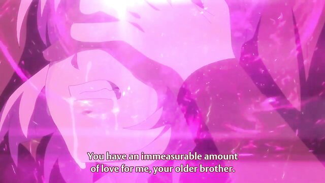 Anime hentai girl confesses immeasurable love for big brother in pink glow