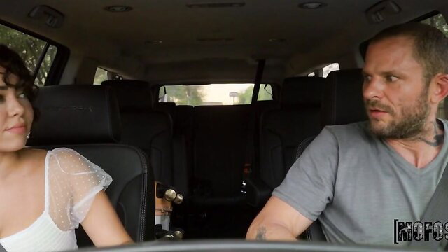 Kataljna Kittin in car with hunk, alluring bride dress tease