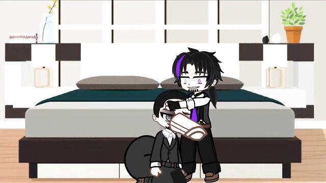 Anime Evan and Martha Afton hug on bed, FNAF incest roleplay thumbnail