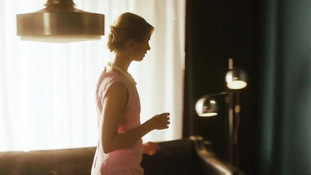 Sara Hjort Ditlevsen topless in pink dress, elegant celeb nude scene