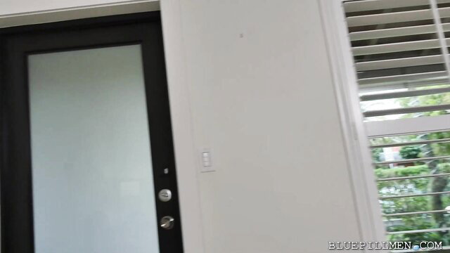 Mature man at frosted glass door in 'He's still got it' Blue Pill Men scene
