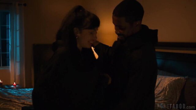 Little Puck passionately kisses Isiah Maxwell in intimate bedroom scene