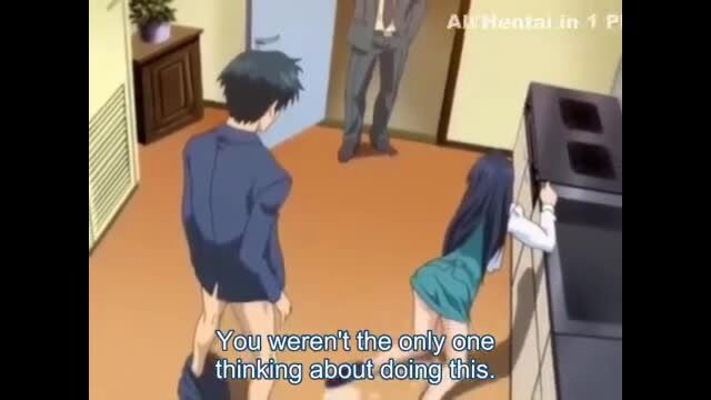 Kininaru Kimochi vol.4 JAV girl bent over sink flashing pussy, guy with exposed dick watching