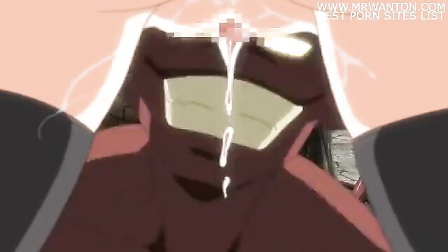 Hentai anime babe throat fucked, cum overflowing in Kuroinu Ep 2
