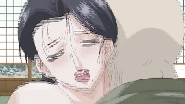 Hot anime MILF with black hair fucked by muscular gardener in hentai