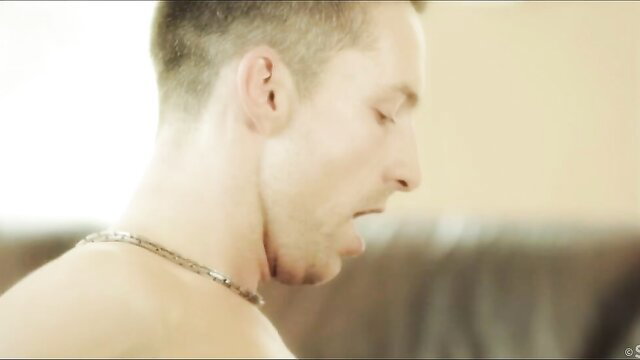 SexArt Vintage Mrs. Simpson closeup of man's aroused face and neck