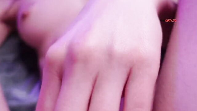 Emmi Hill closeup hand on pale breast creampie tease