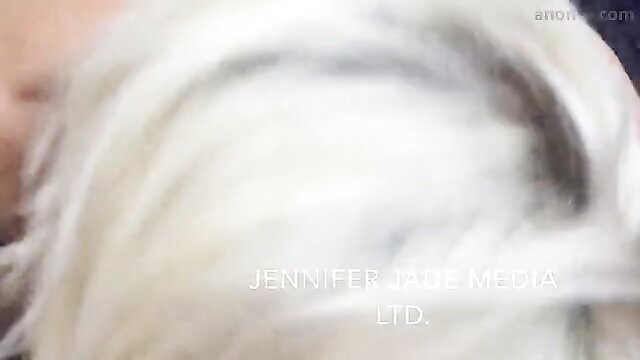 Jennifer Jade blonde bombshell closeup in hot adult video