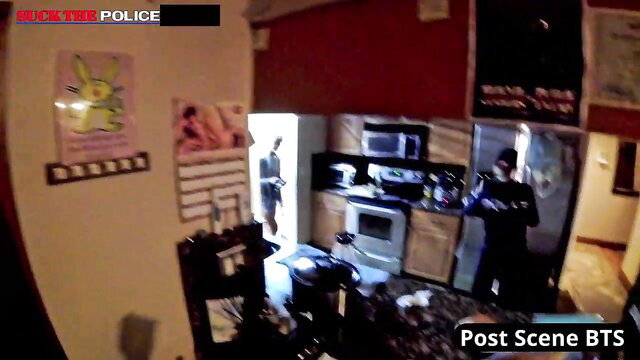 Channy Crossfire hot cops bust busty suspect in kitchen raid