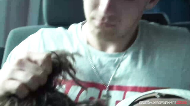 Silvia Dellai amateur car blowjob with hair grab