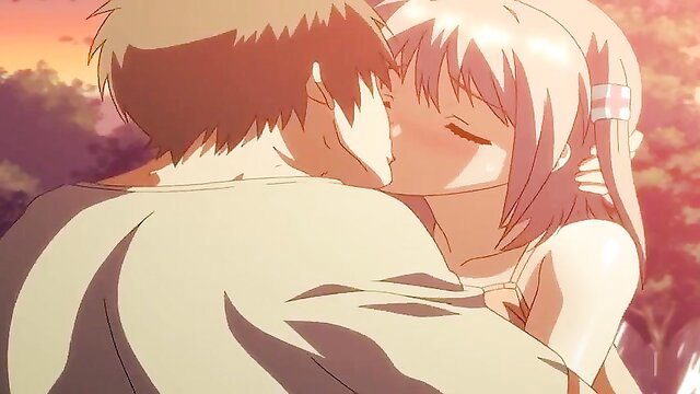 Anime couple kissing passionately at sunset in Sister The Last Day of Summer Chinatsu