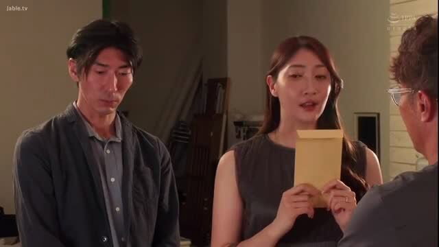Kitagawa Haruka hands envelope to men in Nude Model NTR wife boss affair JAV