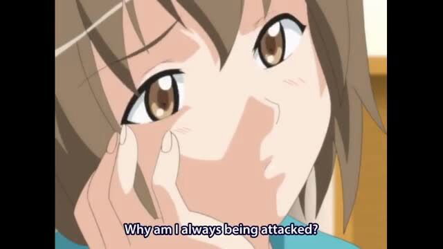 Anime girl crying with hands on face