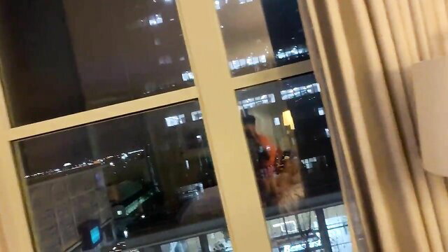 Brunette maid huge tits fucked hard doggy in hotel room