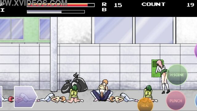 Hentai guy fucks street girls in JAV beat 'em up game action