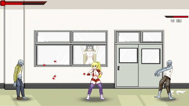 Blonde hentai monster slayer in sexy outfit fucked by zombies cum-covered