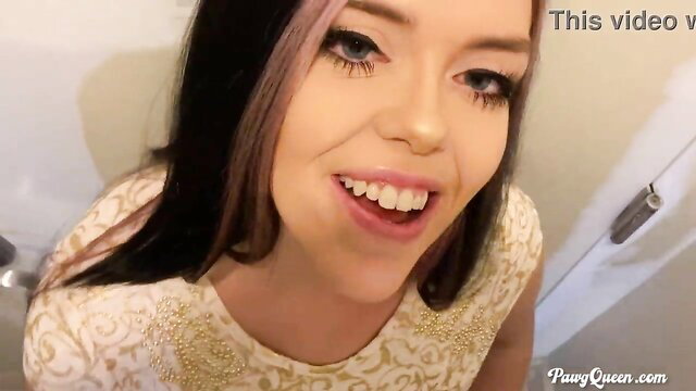 Ryan Smiles smiling closeup in gold lace top, big ass star