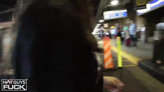 Blurry POV Latina at airport platform, Hot Guys Fuck thumbnail