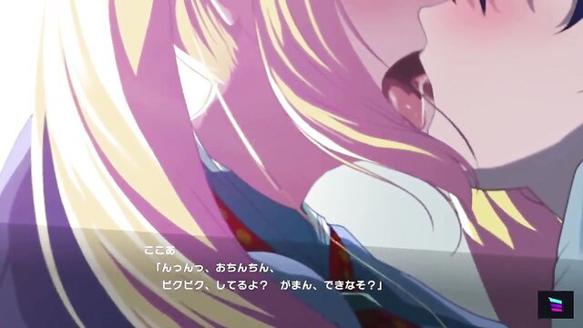 Blonde JAV babe Kokoa with massive tits in closeup tongue-out tease