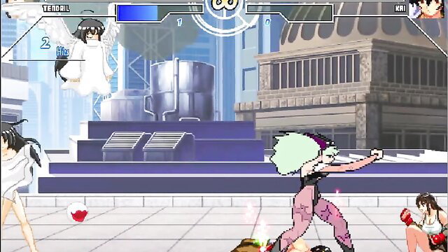 Mugen hentai fight: Tendril Morrigan vs Kai Tifa, busty anime girls battling
