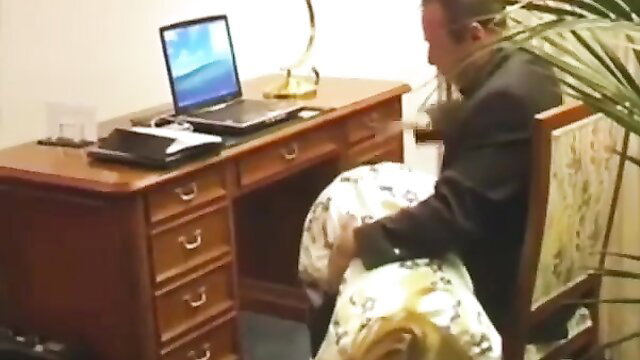 Jenny GBS over knee spanking on office desk