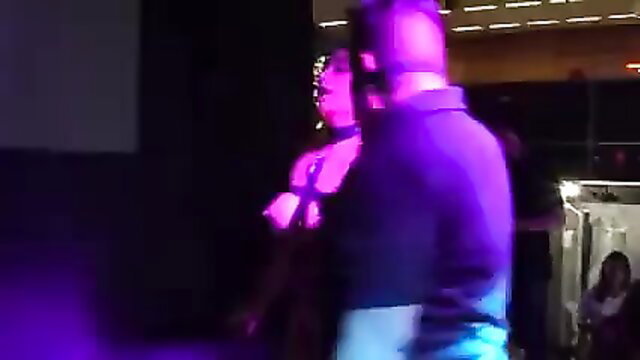 Milf Evita Love fucks live on stage in Barcelona erotic salon