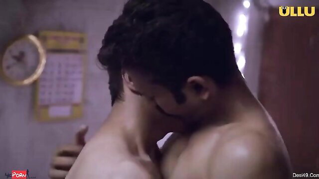 Indian couple intense neck kissing threesome foreplay