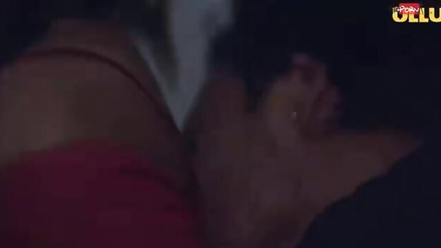 Indian couple in bed, passionate embrace, Ullu Garam Masala