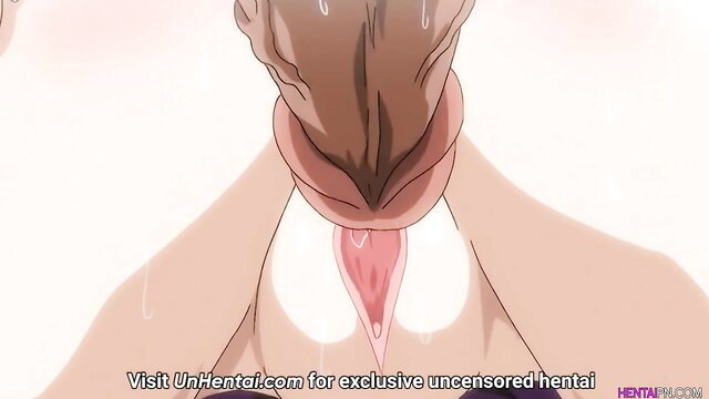 Hentai anime closeup of woman's exposed pink pussy and breasts