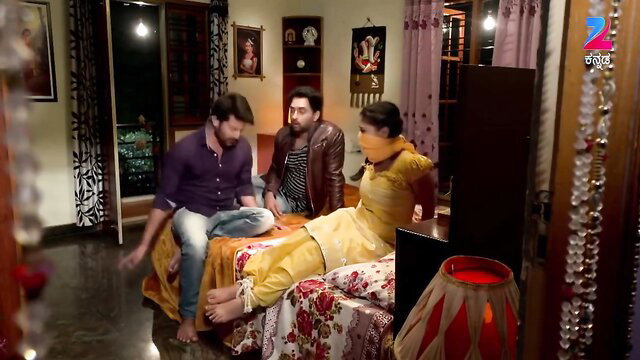 Indian woman gagged in yellow salwar kameez with two men BDSM scene
